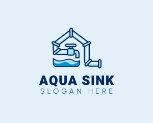 Home Water Pipe Faucet logo design