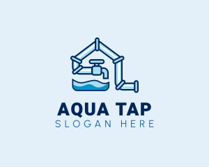 Home Water Pipe Faucet logo design