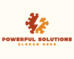 Lightning Virus Power logo design