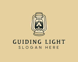 Camping Oil Lantern  logo design