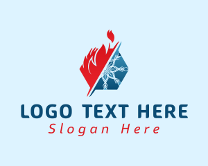 Hexagon Flame Snowflake logo