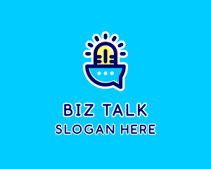 Microphone Lightbulb Podcast logo design