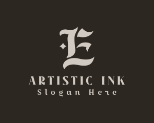 Tattoo Studio Letter E  logo