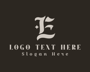 Typography - Tattoo Studio Letter E logo design