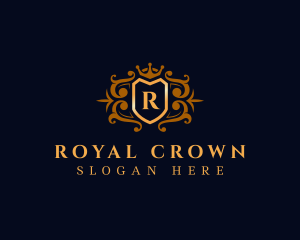 Premium Crown Shield Royalty logo design