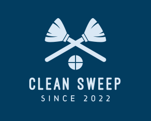 House Broom Cleaning logo design