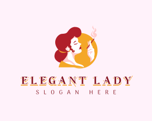 Beautiful Cigarette Lady logo design