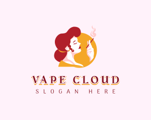 Beautiful Cigarette Lady logo design