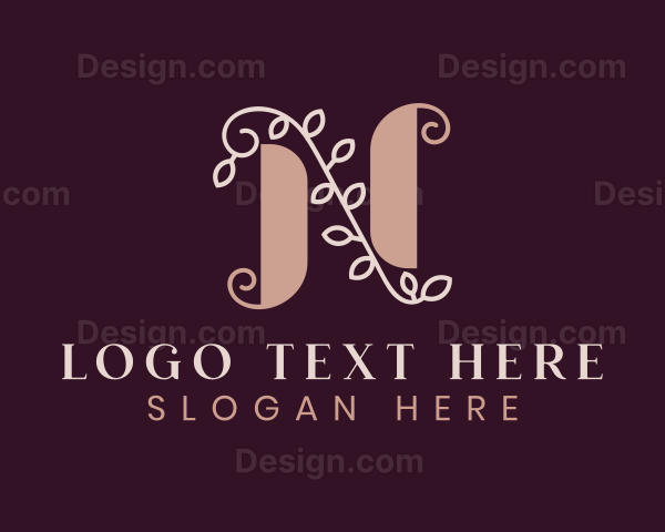 Wedding Floral Letter N Logo