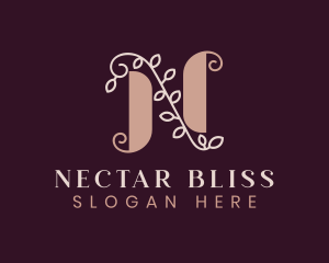 Wedding Floral Letter N  logo design