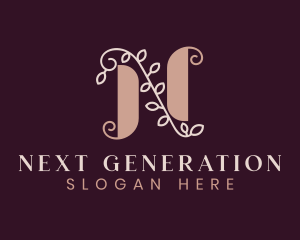 Wedding Floral Letter N  logo design