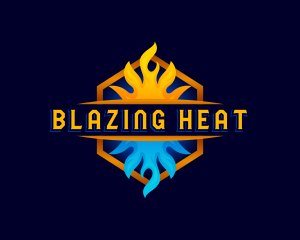 Heat Cool Flame logo design