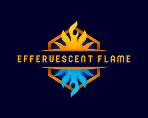 Heat Cool Flame logo design