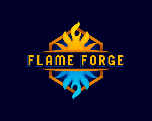 Heat Cool Flame logo design