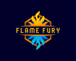 Heat Cool Flame logo design