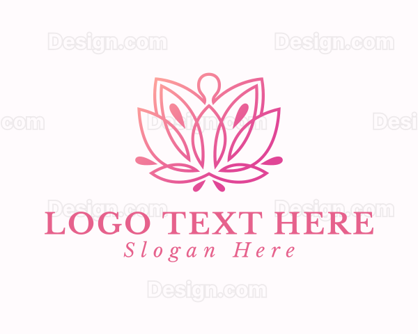 Yoga Lotus Wellness Logo