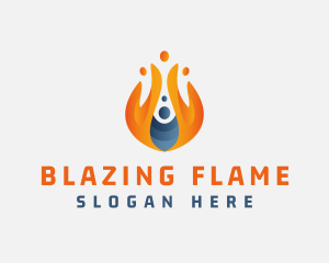 Flaming Gas Fire Energy logo design