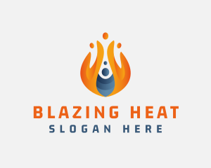 Flaming Gas Fire Energy logo design