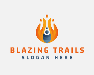 Flaming Gas Fire Energy logo design