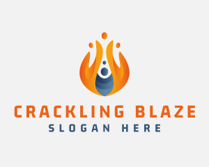 Flaming Gas Fire Energy logo design