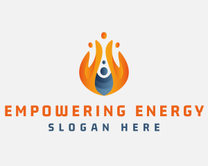 Flaming Gas Fire Energy logo design