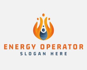 Flaming Gas Fire Energy logo design