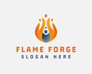 Flaming Gas Fire Energy logo design