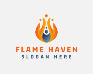 Flaming Gas Fire Energy logo design