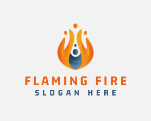 Flaming Gas Fire Energy logo design