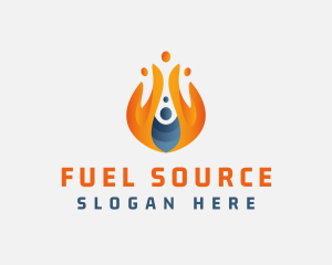 Flaming Gas Fire Energy logo design