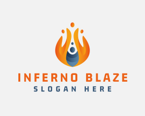 Flaming Gas Fire Energy logo design