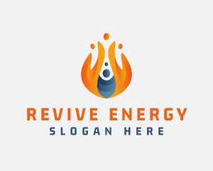 Flaming Gas Fire Energy logo design