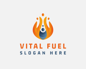 Flaming Gas Fire Energy logo design