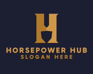 Golden Letter H logo design