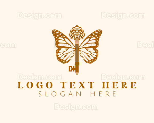 Elegant Butterfly Wings Key Logo