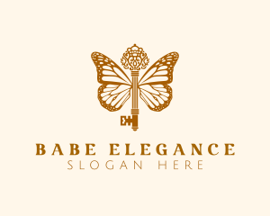 Elegant Butterfly Wings Key logo design