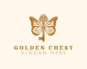 Elegant Butterfly Wings Key logo design