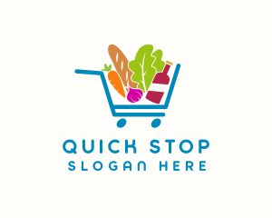 Grocery Food Cart logo design