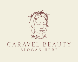 Floral Beauty Woman logo design