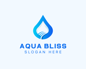 Gradient Aqua Droplet logo design