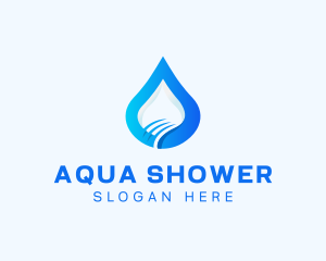 Gradient Aqua Droplet logo design