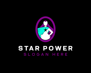 Lady Hero Star Power logo design