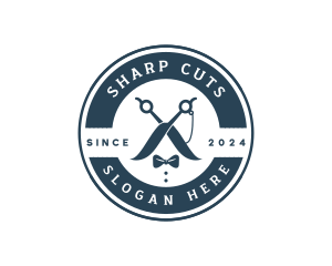 Gentleman Barber Scissors logo design