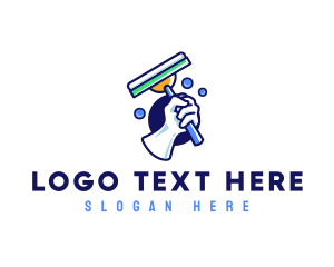 Cleaning Glove Squeegee logo design