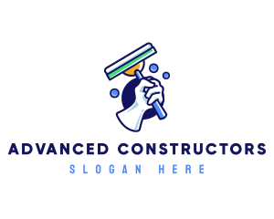 Cleaning Glove Squeegee logo design