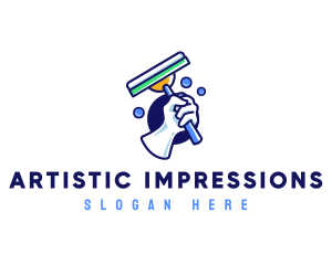 Cleaning Glove Squeegee logo design