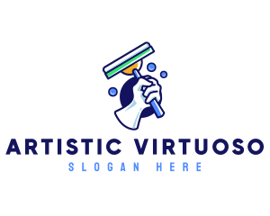 Cleaning Glove Squeegee logo design