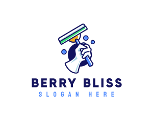 Cleaning Glove Squeegee logo design