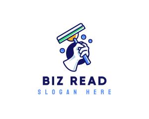 Cleaning Glove Squeegee logo design