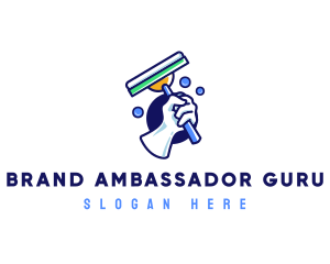 Cleaning Glove Squeegee logo design